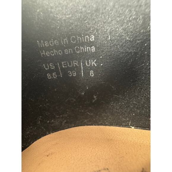 Call It Spring Vegan Aria Glossy Y2K Oxford‎ Chunky Heel Black Shoes Size 8.5 - Picture 10 of 10